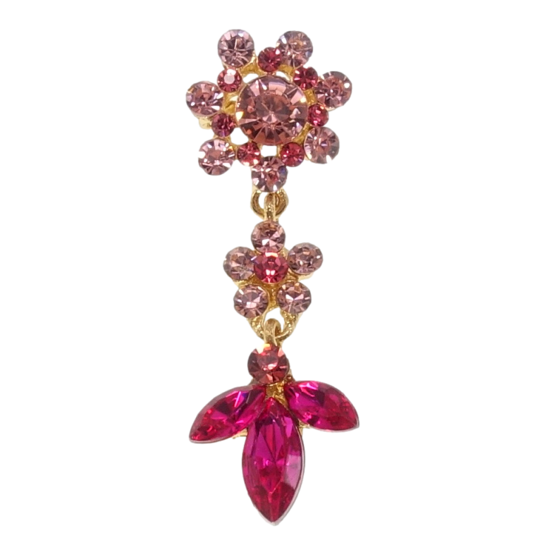 Брошь Цветочки из розовых страз фото №1