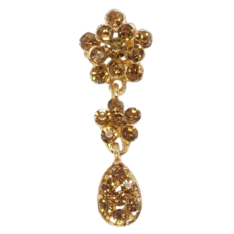 Брошь Цветочки из золотистых страз фото №1