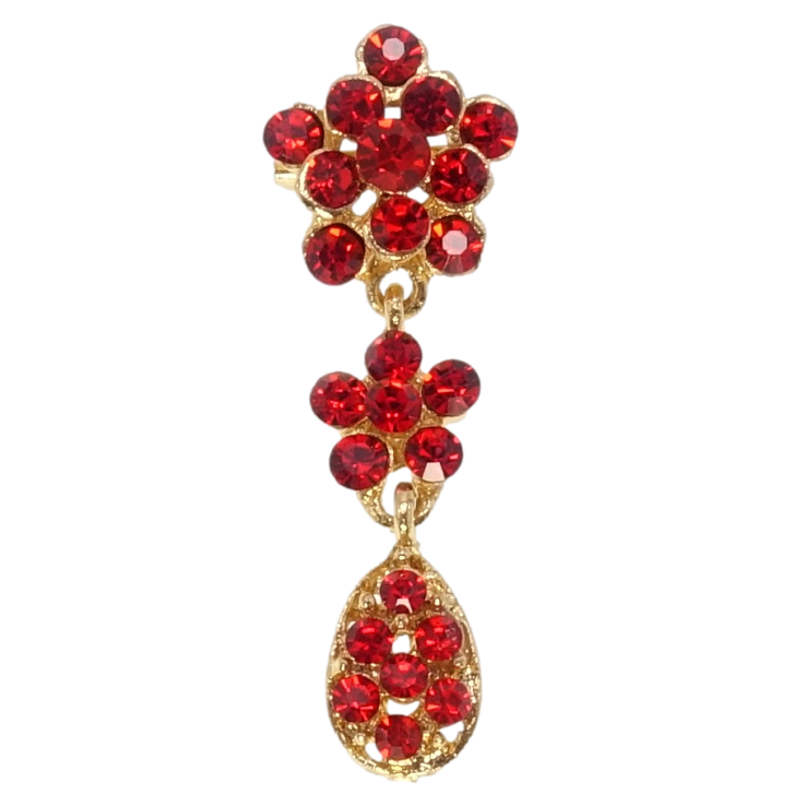 Брошка Квіточки з червоних страз фото №7 Брошка Квіточки з червоних страз фото №7