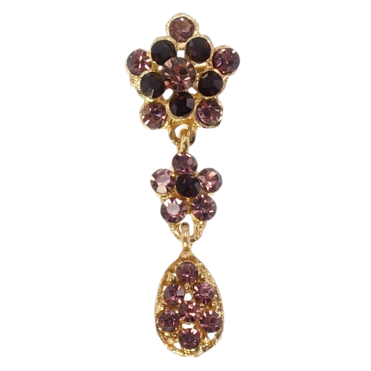 Брошка Квіточки з бордових страз фото №24