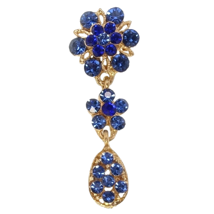 Брошка Квіточки із синіх страз фото №9 Брошка Квіточки із синіх страз фото №9