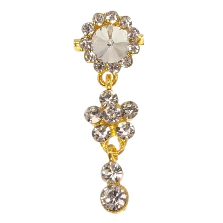 Брошь Кристальные цветочки подвески из страз фото №7