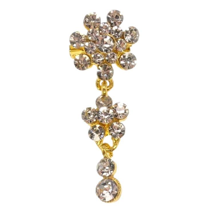 Брошь Кристальные цветочки подвески из страз фото №8