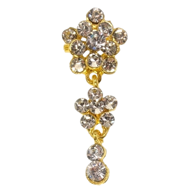 Брошь Кристальные цветочки подвески из страз фото №9