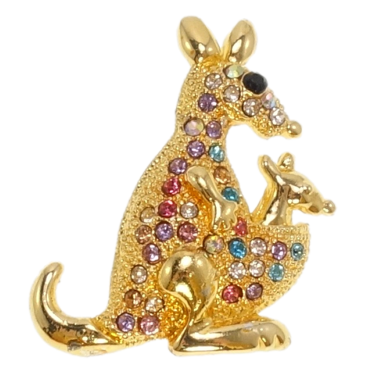 Брошь Кенгуру с цветными стразами цвета в ассортименте фото №15 Брошь Кенгуру с цветными стразами цвета в ассортименте фото №15