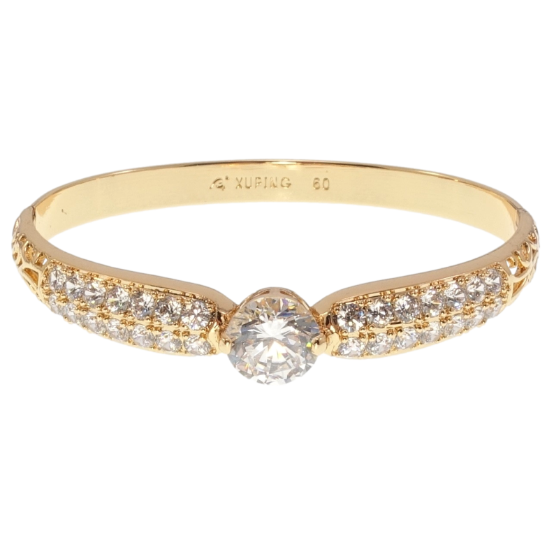 Браслет Xuping Позолота 18K Кристальна витонченість ø 6см фото №1