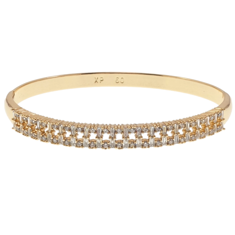 Браслет Xuping Позолота 18K Дорожка кристаллов змейка ø 6см фото №1