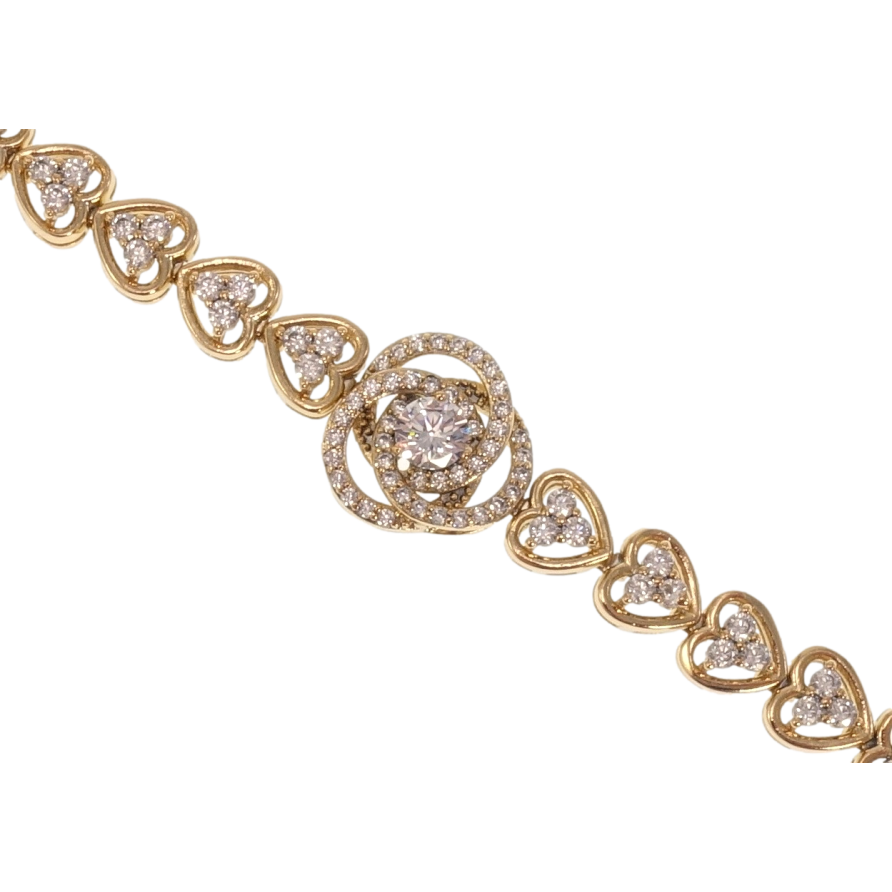 Браслет Xuping Позолота 18K Сердечки с вставкой роза длина с доп.замком 17,19см х 7-15мм фото №1 Браслет Xuping Позолота 18K Сердечки с вставкой роза длина с доп.замком 17,19см х 7-15мм фото №1