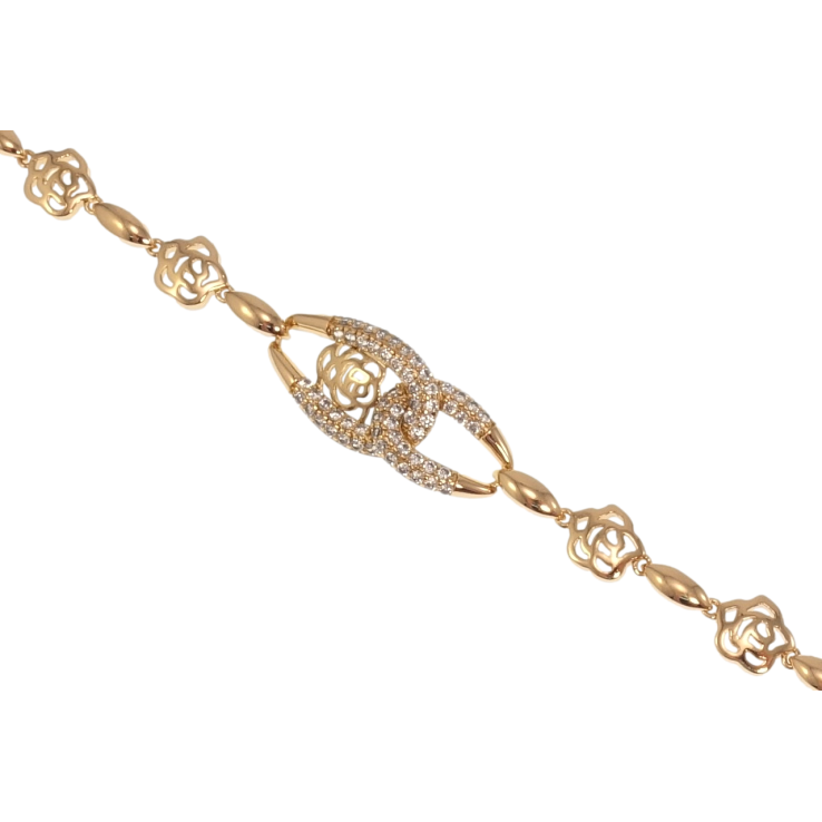 Браслет Xuping Позолота 18K Роза с петельками с цирконием длина с доп.замком 17,19см х 4-13мм фото №11 Браслет Xuping Позолота 18K Роза с петельками с цирконием длина с доп.замком 17,19см х 4-13мм фото №11