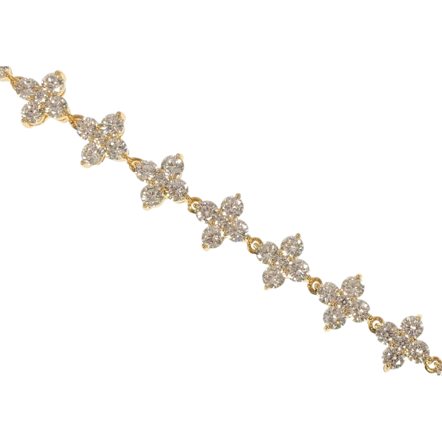 Браслет Xuping Позолота 18K Кристальные цветочки длина с доп.замком 17,19см х 9мм фото №1