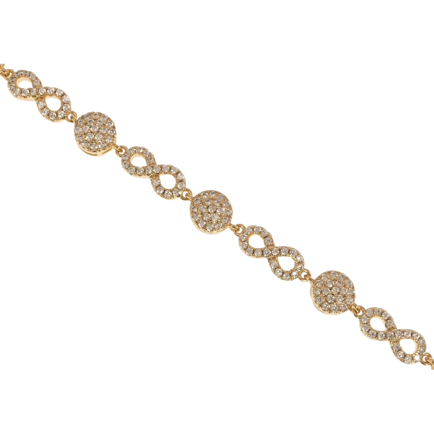 Браслет Xuping Позолота 18K Бесконечность с цирконием длина с доп.замком 17,19см х 5-7мм фото №1 Браслет Xuping Позолота 18K Бесконечность с цирконием длина с доп.замком 17,19см х 5-7мм фото №1