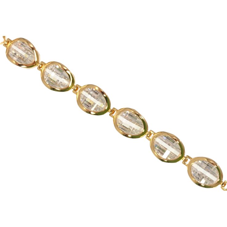 Браслет Xuping Позолота 18K Гранені кристали в ободковій оправі довжина з дод. замком 17.5,20см х 9мм фото №14 Браслет Xuping Позолота 18K Гранені кристали в ободковій оправі довжина з дод. замком 17.5,20см х 9мм фото №14