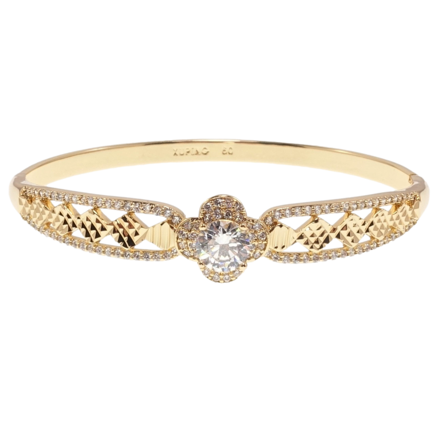 Браслет Xuping Позолота 18K Квіткова ніжність ø 6см фото №1 Браслет Xuping Позолота 18K Квіткова ніжність ø 6см фото №1