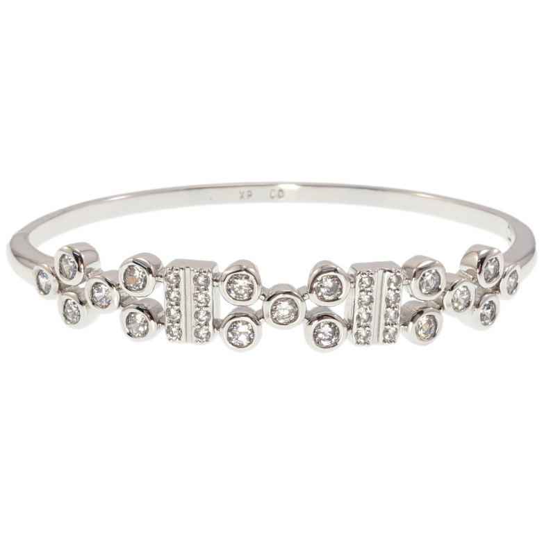Браслет Xuping Родий Декоративная россыпь циркония ø 6см фото №1 Браслет Xuping Родий Декоративная россыпь циркония ø 6см фото №1