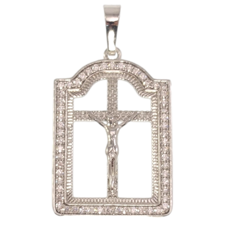 Кулон Xuping M&L Колір Родій Декоративний Хрест у рамочці фото №1 Кулон Xuping M&L Колір Родій Декоративний Хрест у рамочці фото №1