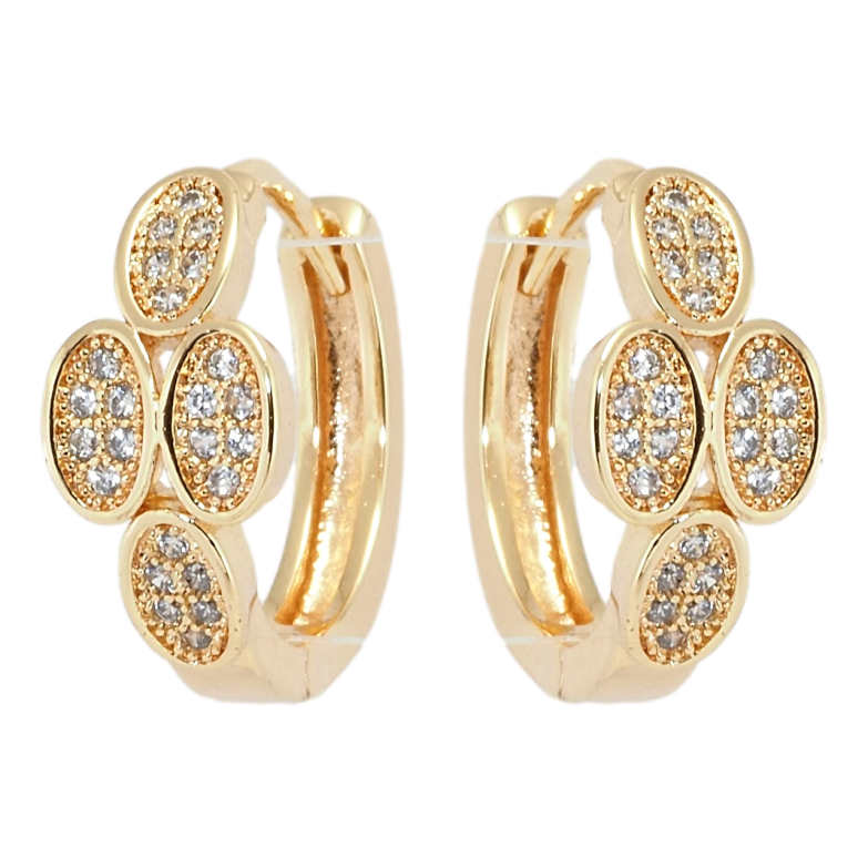 Серьги Xuping M&L Цвет 18K колечки Четыре овала фото №1