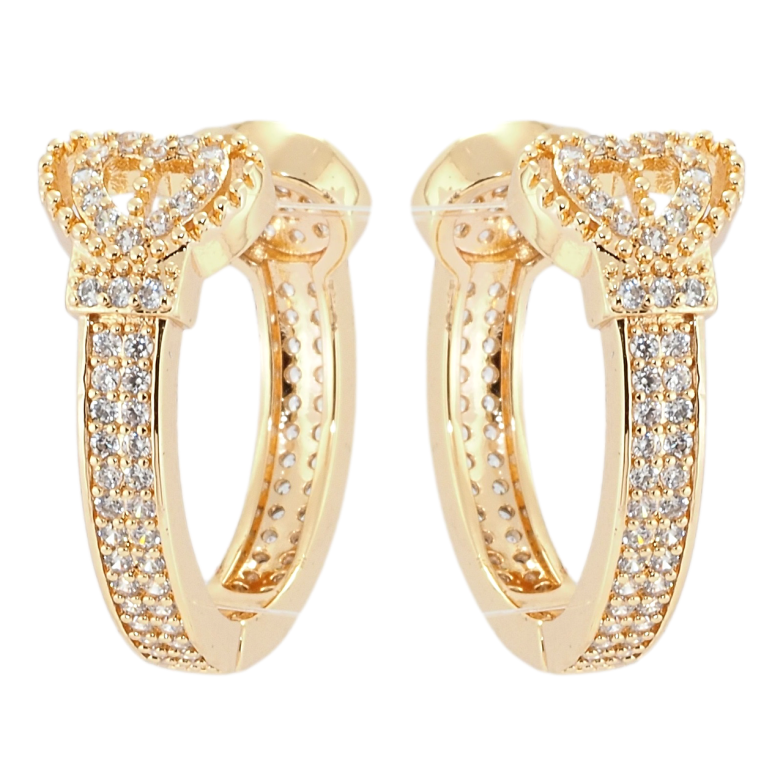 Серьги Xuping M&L Цвет 18K колечки Сердечки с кольцами фото №1