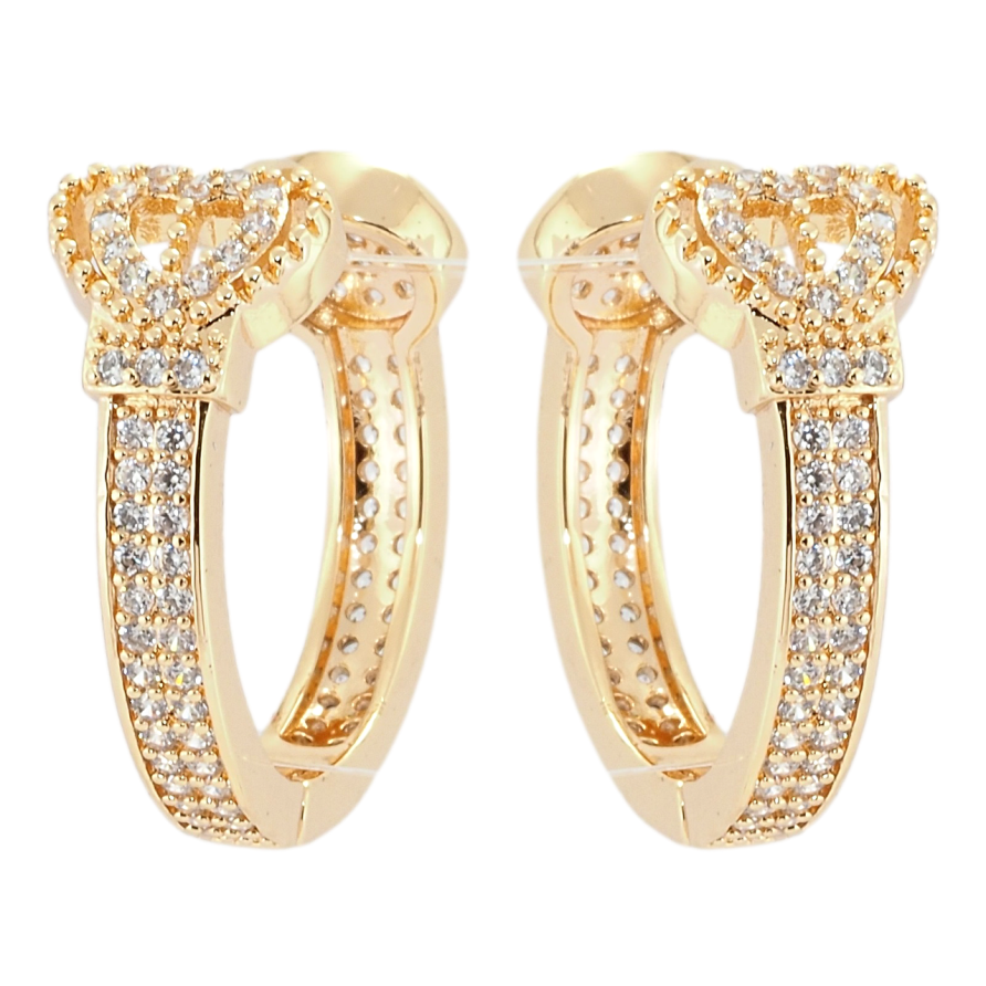 Сережки Xuping M&L Колір 18K колечка Сердечки з колечкими фото №1