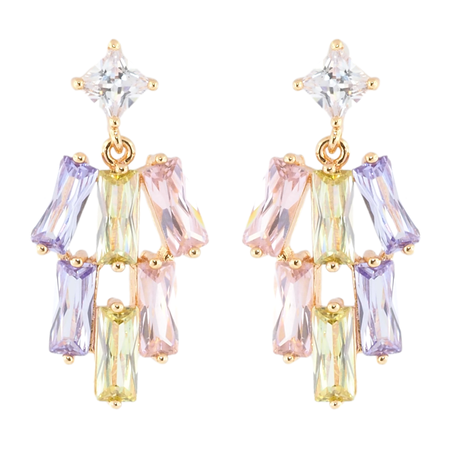 Сережки Xuping M&L Колір 18K пусети Декоративні підвіски із кольорових кристалів фото №1