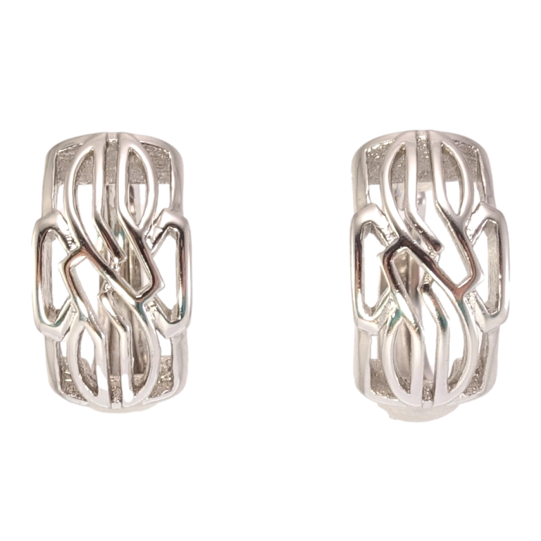 Серьги Xuping M&L Цвет Родий колечки Декоративный резной орнамент узор на одну сторону фото №1