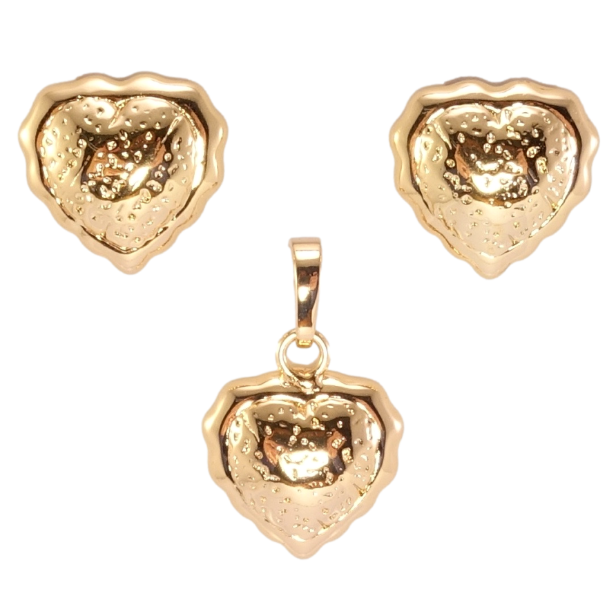 Набір Xuping Позолота 18K Сережки Кулон Декоративні серця фото №1