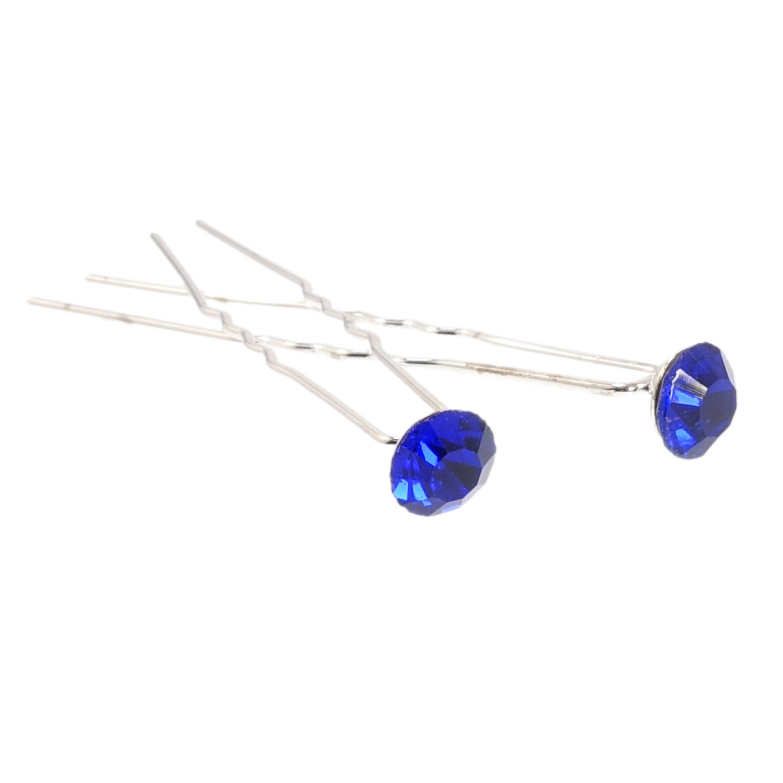 Шпилька для волос Синий кристалл на шпильке ø 8мм (цена за одну штуку) фото №1