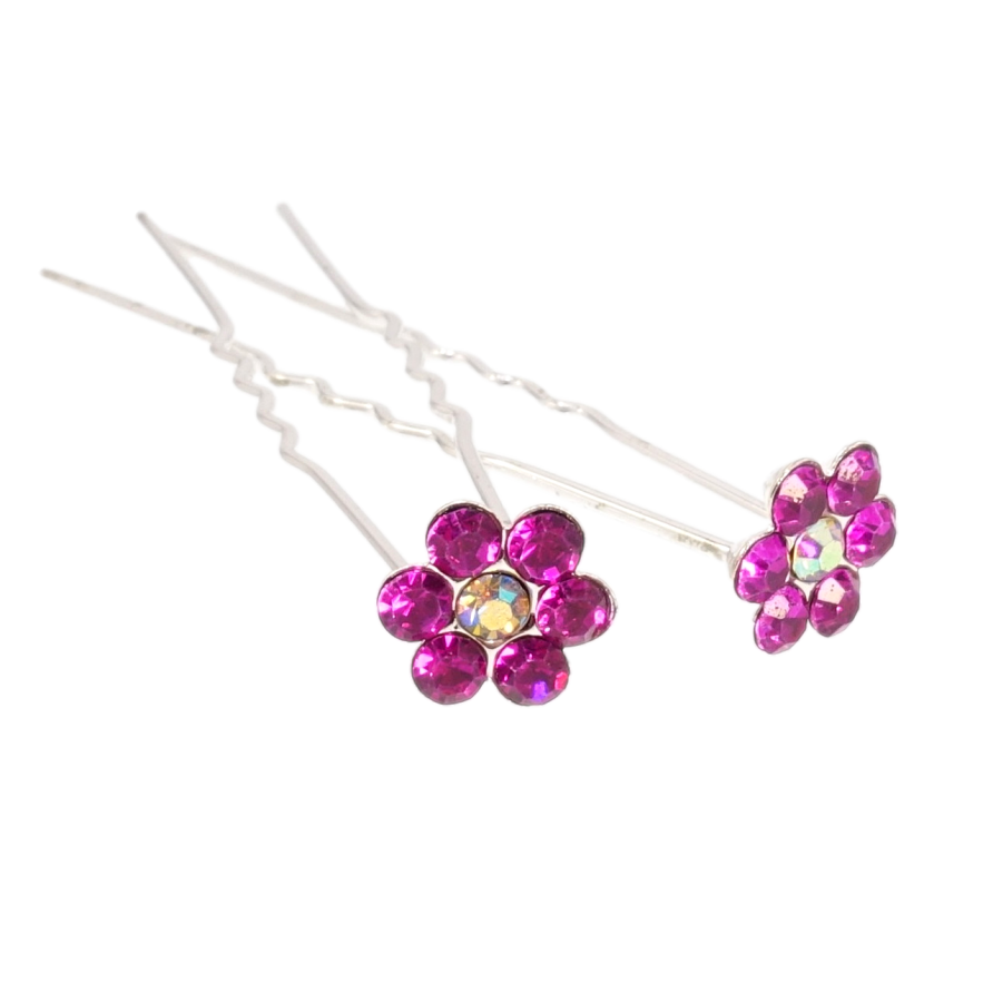 Шпилька для волосся Малинова квіточка зі страз ø 11мм (ціна за одну штуку) фото №1