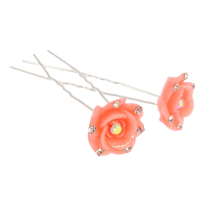 Шпилька для волосся Коралова троянда зі стразами ø 17мм (ціна за одну штуку) фото №22