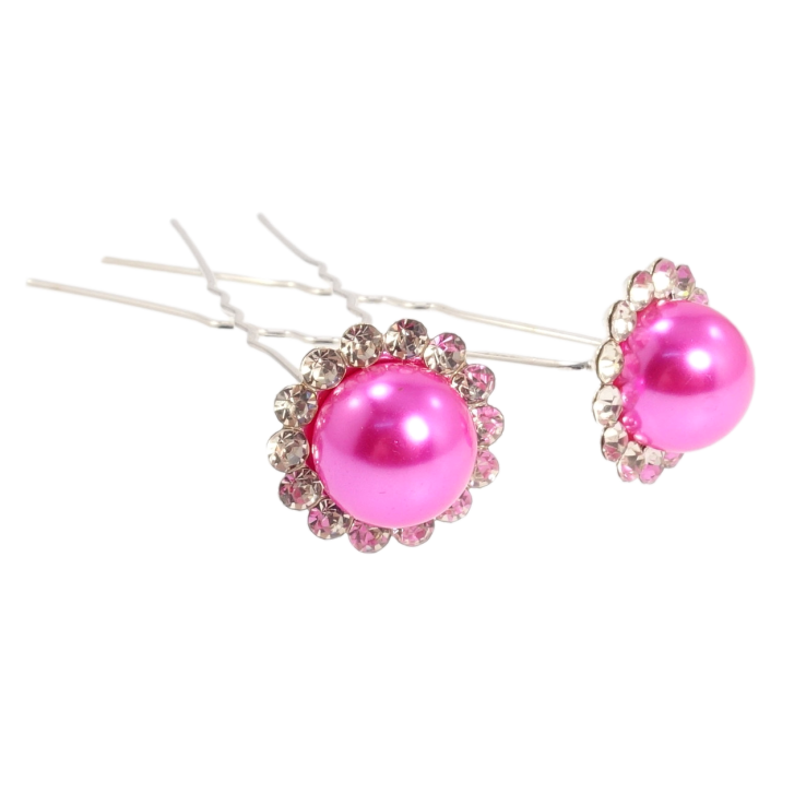 Шпилька для волосся Малинова квітка зі стразами ø 18мм (ціна за одну штуку) фото №19