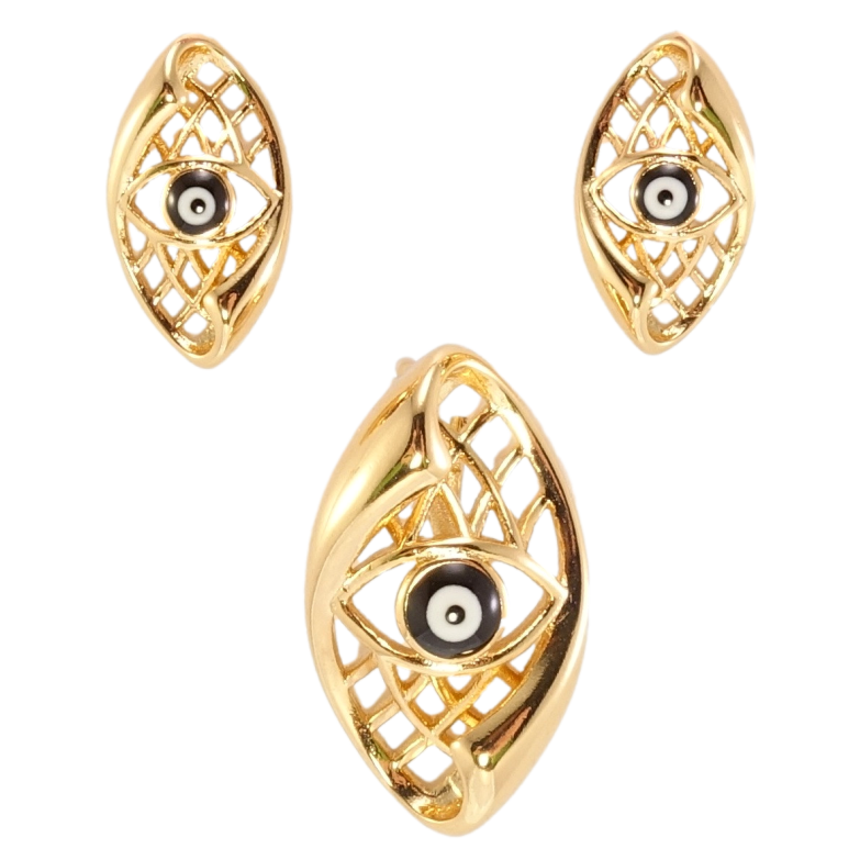 Набір Xuping Позолота 18K Сережки Кулон Оберіг Око Фатіми фото №1