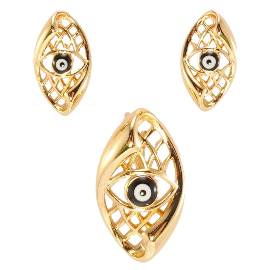 Набір Xuping Позолота 18K Сережки Кулон Оберіг Око Фатіми фото №1