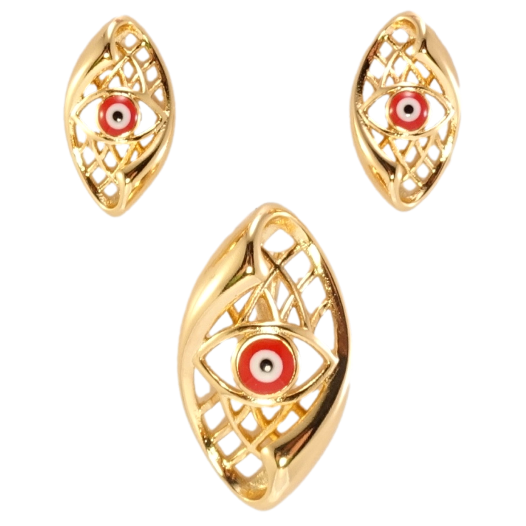 Набор Xuping Позолота 18K Серьги Кулон Оберег Глаз Фатимы фото №11 Набор Xuping Позолота 18K Серьги Кулон Оберег Глаз Фатимы фото №11