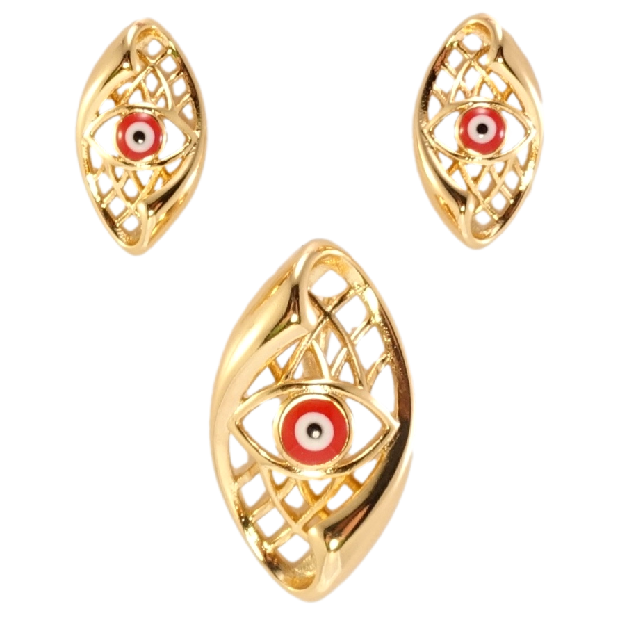 Набір Xuping Позолота 18K Сережки Кулон Оберіг Око Фатіми фото №1 Набір Xuping Позолота 18K Сережки Кулон Оберіг Око Фатіми фото №1