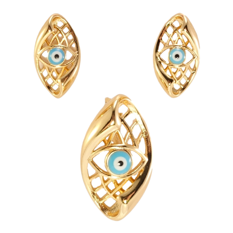 Набор Xuping Позолота 18K Серьги Кулон Оберег Глаз Фатимы фото №1