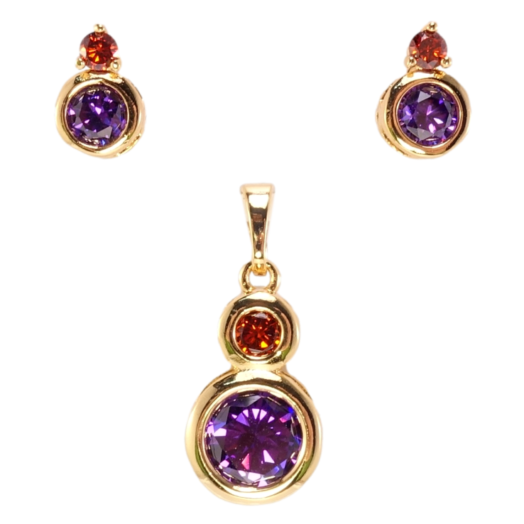 Набор Xuping Позолота 18K Серьги Кулон Два цветных кристалла фото №16 Набор Xuping Позолота 18K Серьги Кулон Два цветных кристалла фото №16