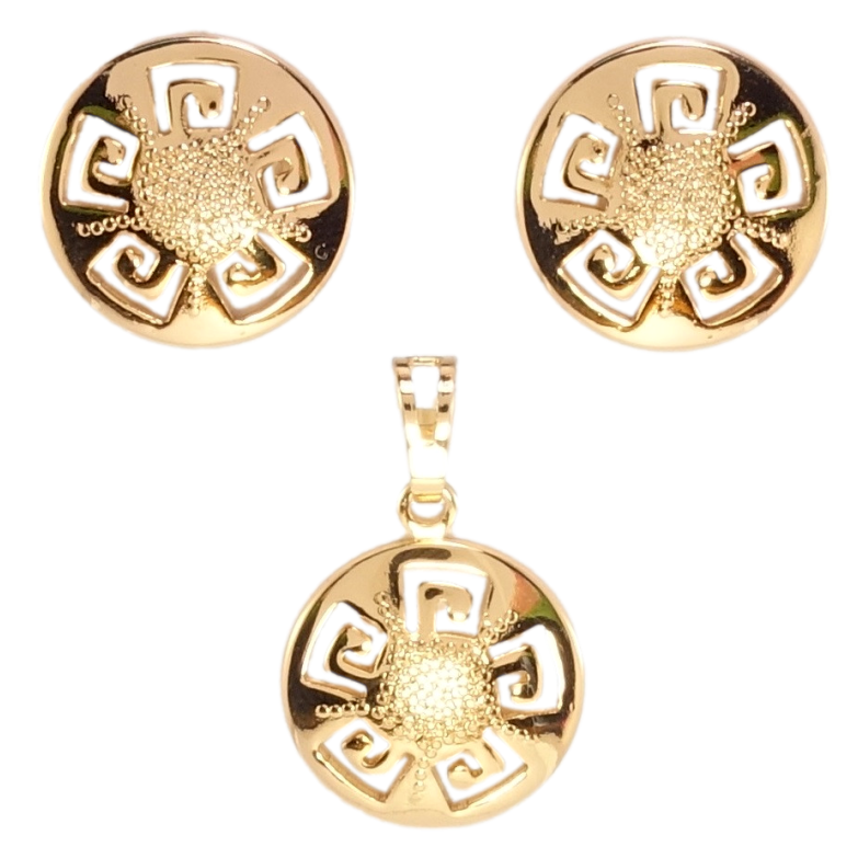 Набор Xuping Позолота 18K Серьги Кулон Декоративные цветочки ø 15мм фото №1 Набор Xuping Позолота 18K Серьги Кулон Декоративные цветочки ø 15мм фото №1