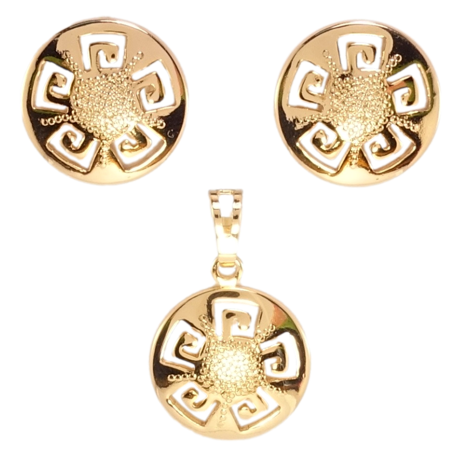 Набор Xuping Позолота 18K Серьги Кулон Декоративные цветочки ø 15мм фото №1 Набор Xuping Позолота 18K Серьги Кулон Декоративные цветочки ø 15мм фото №1