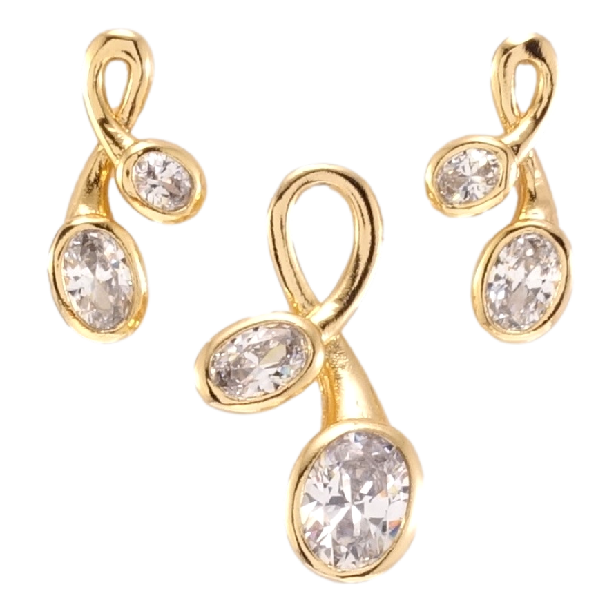 Набір Xuping Позолота 18K Сережки Кулон Декоративні петельки з цирконієм фото №1