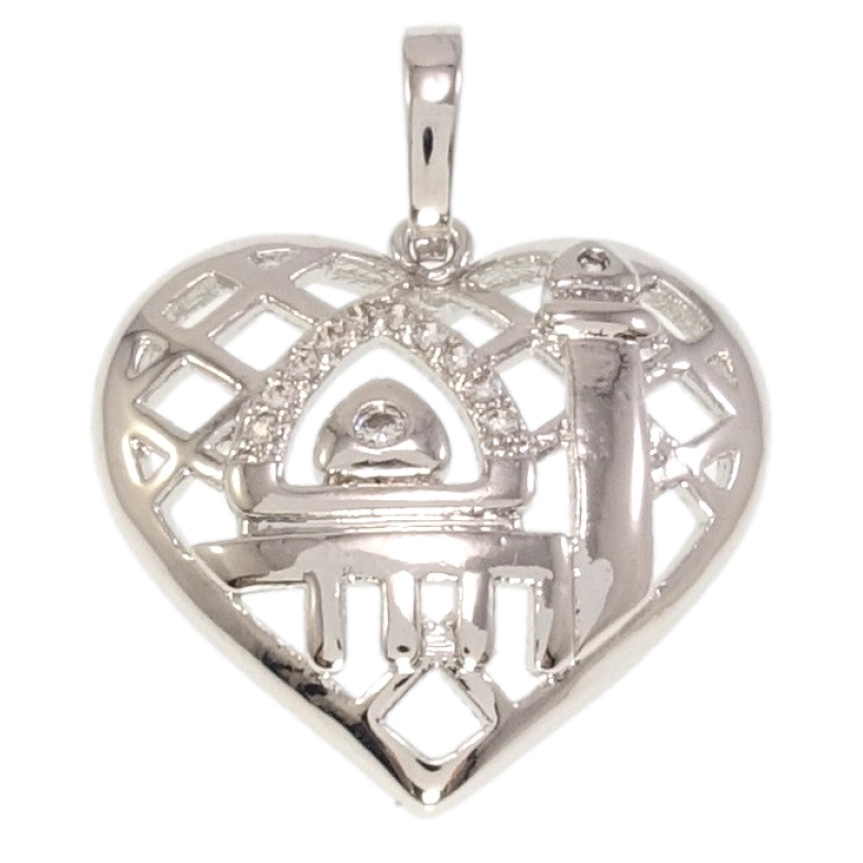 Кулон Xuping Родий Сердце с Мечетью фото №1 Кулон Xuping Родий Сердце с Мечетью фото №1