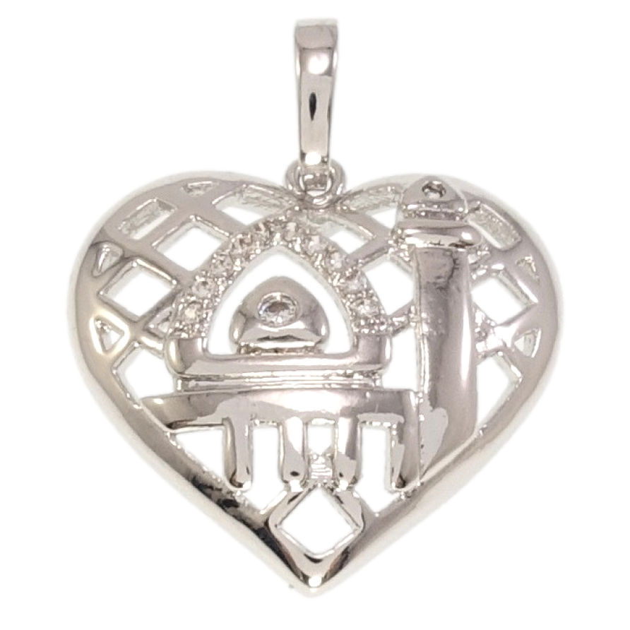 Кулон Xuping Родий Сердце с Мечетью фото №1 Кулон Xuping Родий Сердце с Мечетью фото №1