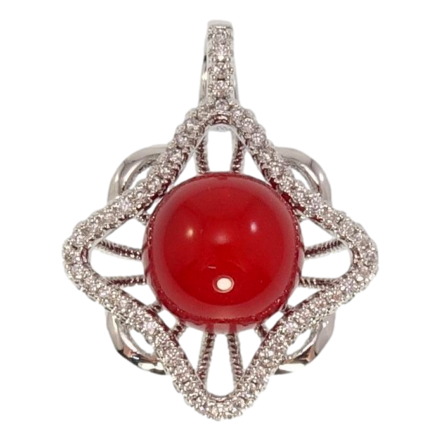 Кулон Xuping Родий Мистерия с красным шариком фото №1 Кулон Xuping Родий Мистерия с красным шариком фото №1