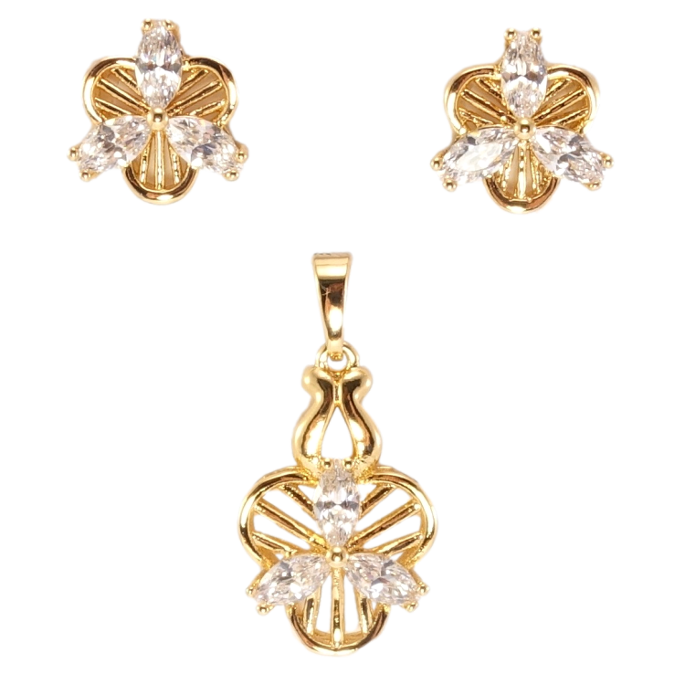 Набор Xuping Позолота 18K Серьги Кулон Декоративные цветочки фото №6 Набор Xuping Позолота 18K Серьги Кулон Декоративные цветочки фото №6