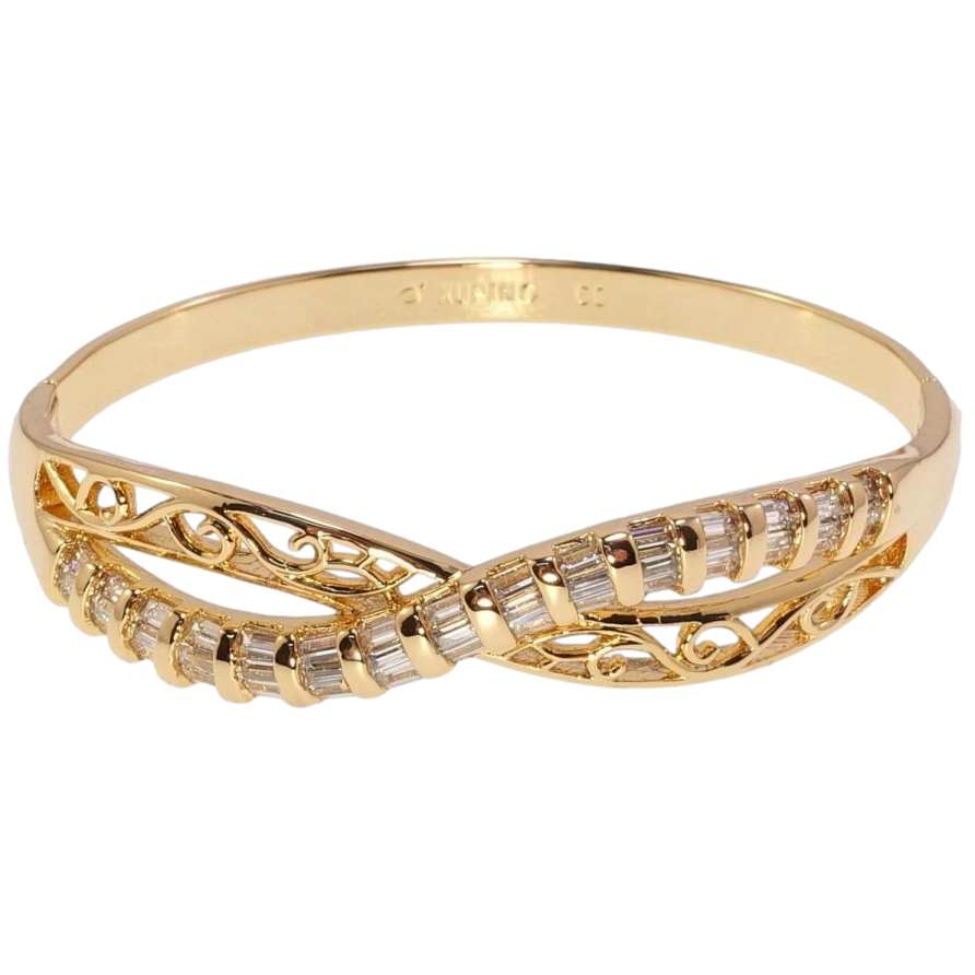 Браслет Xuping Позолота 18K Бескрайность с кристаллами и вензельным узором ø 5,7см фото №1 Браслет Xuping Позолота 18K Бескрайность с кристаллами и вензельным узором ø 5,7см фото №1