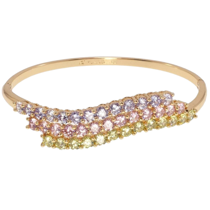 Браслет Xuping Позолота 18K Тройная дорожка цветных кристаллов ø 6см фото №25 Браслет Xuping Позолота 18K Тройная дорожка цветных кристаллов ø 6см фото №25