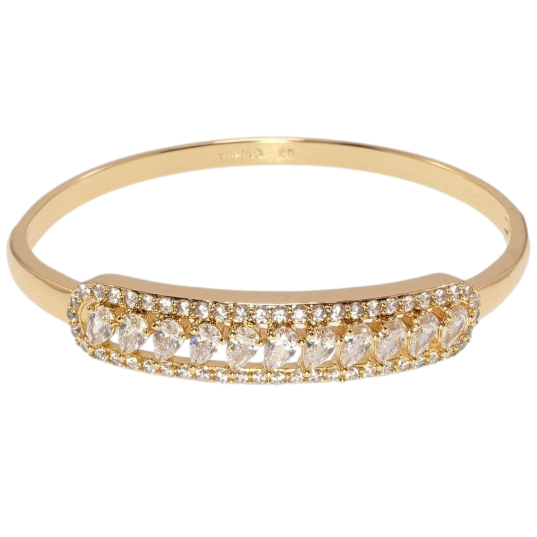 Браслет Xuping Позолота 18K Дорожка кристаллов в обрамлении циркония ø 6см фото №1 Браслет Xuping Позолота 18K Дорожка кристаллов в обрамлении циркония ø 6см фото №1