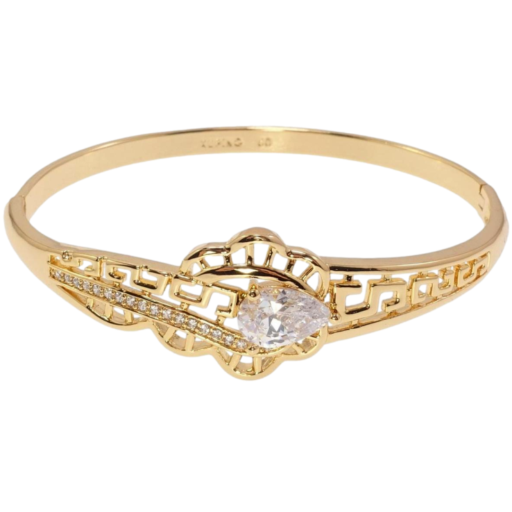 Браслет Xuping Позолота 18K Резной меандровый орнамент с цирконием ø 6см фото №18 Браслет Xuping Позолота 18K Резной меандровый орнамент с цирконием ø 6см фото №18