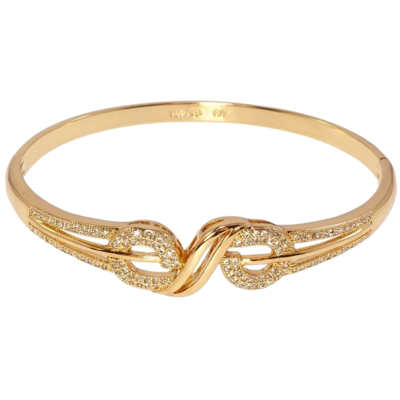 Браслет Xuping Позолота 18K Витончені завитки ø 5,8см фото №1 Браслет Xuping Позолота 18K Витончені завитки ø 5,8см фото №1