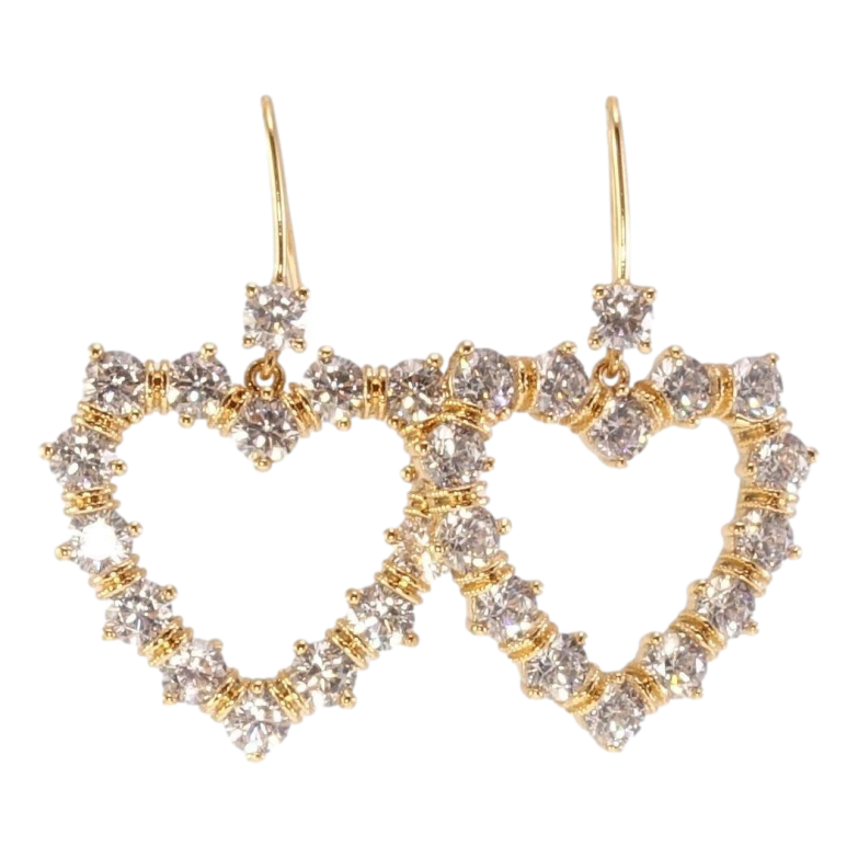 Серьги Xuping Позолота 18K французский замок Сердечки из циркония фото №1 Серьги Xuping Позолота 18K французский замок Сердечки из циркония фото №1