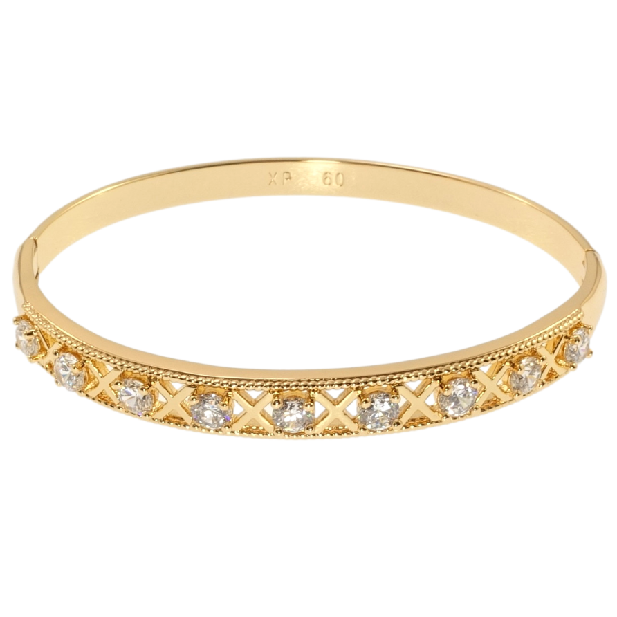 Браслет Xuping Позолота 18K Етнічний орнамент із кристалами ø 6см фото №1