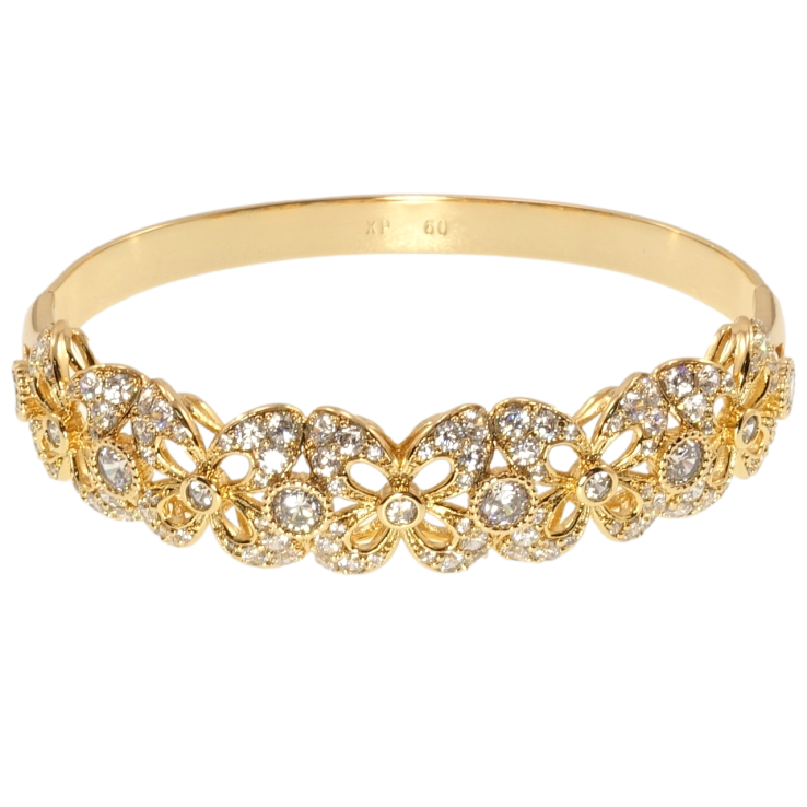 Браслет Xuping Позолота 18K Квітковий орнамент із цирконієм ø 6см фото №25 Браслет Xuping Позолота 18K Квітковий орнамент із цирконієм ø 6см фото №25
